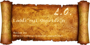 Ladányi Osszián névjegykártya